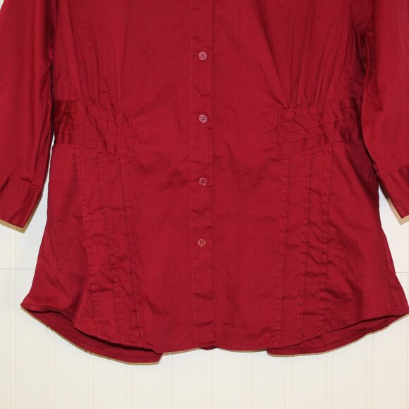 Ninety Burgundy Blouse Size Large - Picture 3 of 9